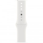 Apple Watch Series 8 45 мм (алюминиевый корпус, серебристый/белый, спортивный силиконовый ремешок) фото 3