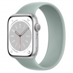 Apple Watch Series 8 45 мм (алюминиевый корпус, серебристый/суккулент, силиконовый ремешок) фото 1