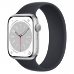 Apple Watch Series 8 45 мм (алюминиевый корпус, серебристый/темно-серый, силиконовый ремешок)