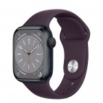 Apple Watch Series 8 LTE 41 мм (алюминиевый корпус, полуночный/бузина, спортивный силиконовый ремешок)
