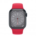 Apple Watch Series 8 LTE 41 мм (алюминиевый корпус, полуночный/красный, спортивный силиконовый ремешок) фото 2
