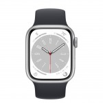 Apple Watch Series 8 LTE 41 мм (алюминиевый корпус, серебристый/темно-серый, силиконовый ремешок) фото 2