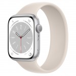 Apple Watch Series 8 LTE 45 мм (алюминиевый корпус, серебристый/звездный свет, силиконовый ремешок)