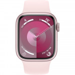 Apple Watch Series 9 41 мм (алюминиевый корпус, розовый/розовый, спортивный силиконовый ремешок S/M) фото 2