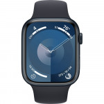 Apple Watch Series 9 45 мм (алюминиевый корпус, полуночный/полуночный, спортивный силиконовый ремешок S/M) фото 2
