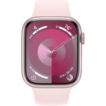 Apple Watch Series 9 45 мм (алюминиевый корпус, розовый/розовый, спортивный силиконовый ремешок M/L) фото 2
