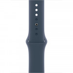 Apple Watch Series 9 45 мм (алюминиевый корпус, серебристый/грозовой синий, спортивный силиконовый ремешок M/L) фото 3