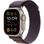 Apple Watch Ultra 2 LTE 49 мм (титановый корпус, титановый/индиго, текстильный ремешок размера L) фото 1