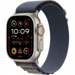 Apple Watch Ultra 2 LTE 49 мм (титановый корпус, титановый/синий, текстильный ремешок размера M) фото 1