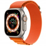 Apple Watch Ultra LTE 49 мм (титановый корпус, титановый/оранжевый, текстильный ремешок размера M) фото 1